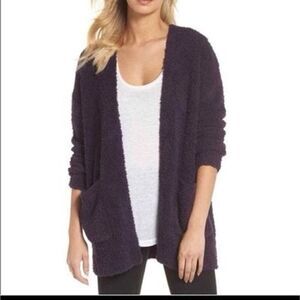 Barefoot Dreams Women's Open Front Amethyst Purple Cardigan Sweater Size S/M